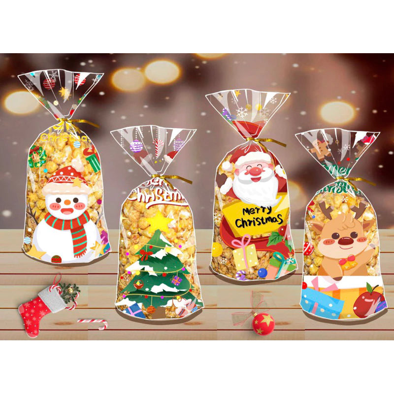 50pcs Christmas loot bags Santa candy cookie gift Packaging OPP Pouch