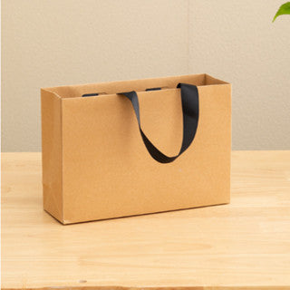 Flat Rope Paper Bag Gift Craft Paper Gift Plain Handle Hand bag