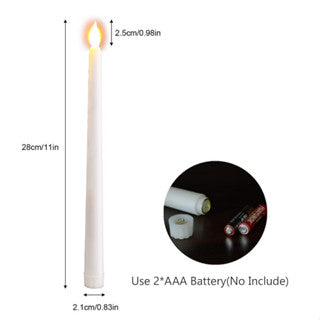 1pc LED Long Pole Candle Light Realistic Flickering Flameless Taper Candles