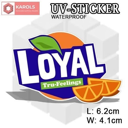 1pc Spoof Brand WATERPROOF Permanent UV Sticker Embossed Printed Logo
