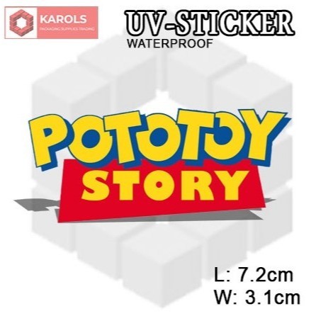 1pc Spoof Brand WATERPROOF Permanent UV Sticker Embossed Printed Logo