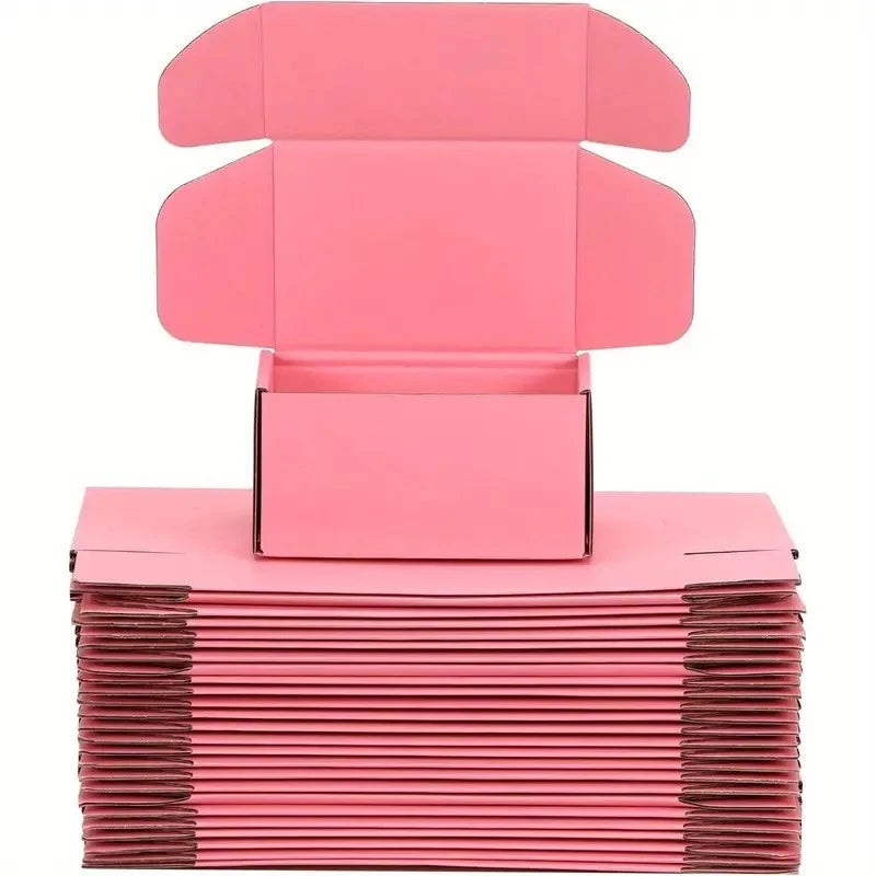 20pcs T1 Pink Corrugated Cardboard - Durable & Foldable Mailer Boxes with Secure Lid