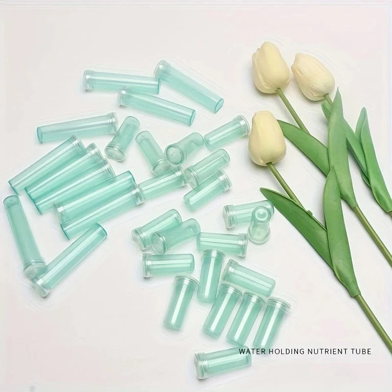 50pcs Plastic Floral Water Tubes - Flower Hydration Tubes for Roses & Small Blooms