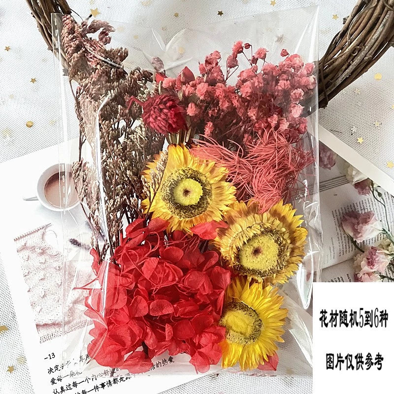 1Pack Dried flower Material Bag painting diy greeting cards real bouquet natural jarrones