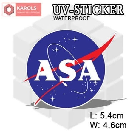 1pc Spoof Brand WATERPROOF Permanent UV Sticker Embossed Printed Logo