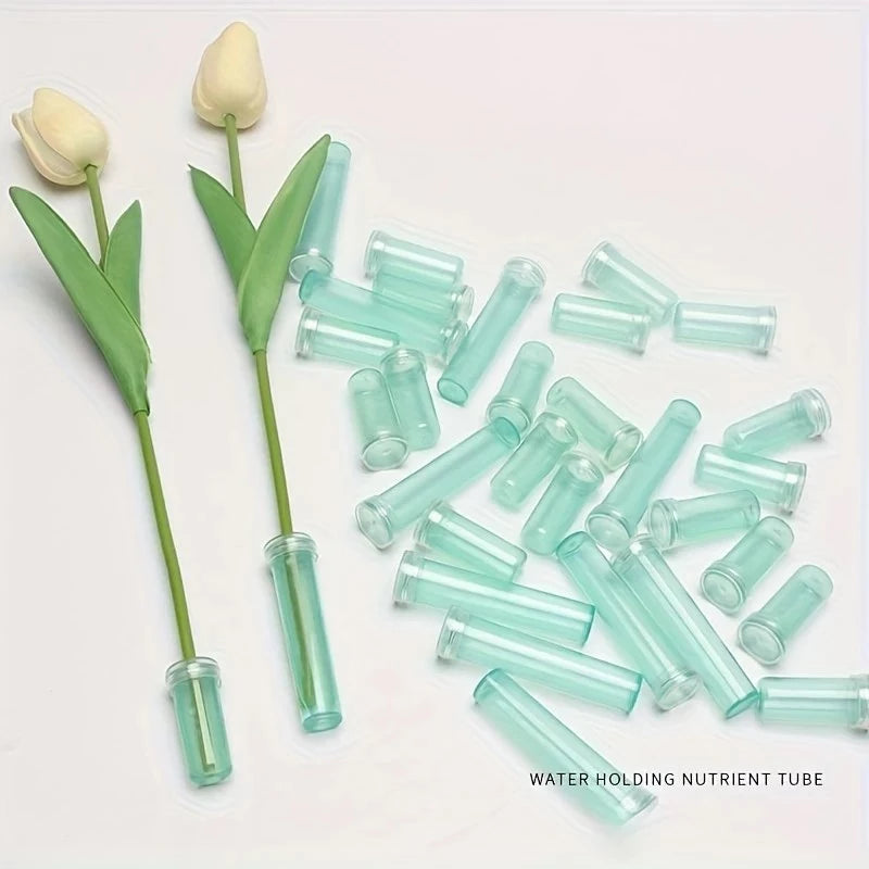 50pcs Plastic Floral Water Tubes - Flower Hydration Tubes for Roses & Small Blooms