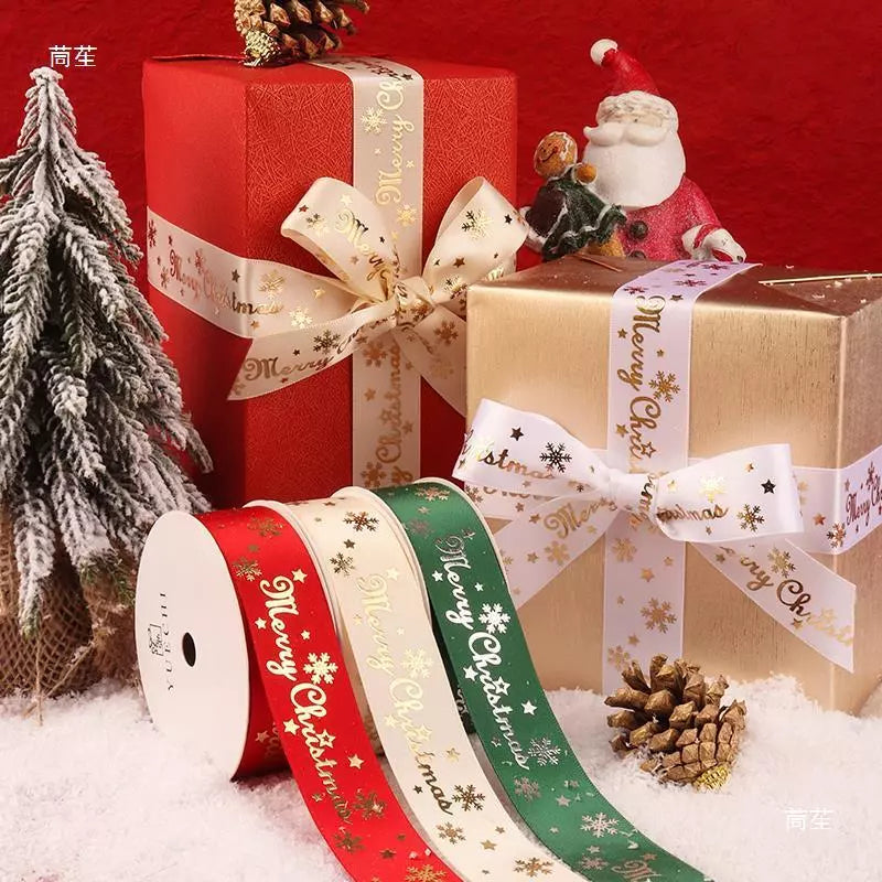 25yards 2.5cm decoration Christmas ribbon gift box gift packaging ribbon cake baking bow