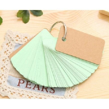 100 Pages Iron Ring Notepad Word Study Card Portable Memo Pad