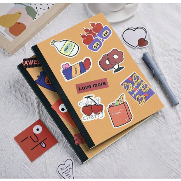 DIY A5/B5 128 Sheets notebook FREE 50pcs STICKER retro thick durable blank diary notepad
