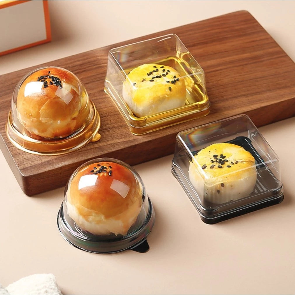 50pcs Plastic Dome Round And Square / Cake Blister Box Container Pastry Packing Box