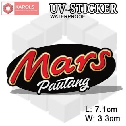 1pc Spoof Brand WATERPROOF Permanent UV Sticker Embossed Printed Logo