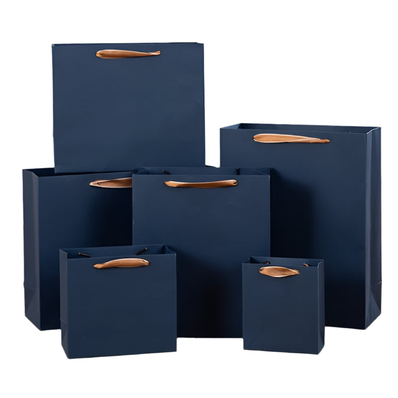 1 Pc (DARK BLUE) Gift Bag with Handles Craft Package Paper Gift Box Jewelry Birthday Packing Bags