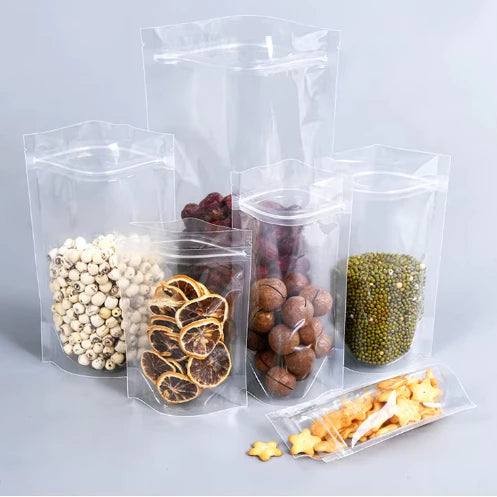 (50pcs) STAND UP POUCH | Clear Resealable Zip Lock Bag