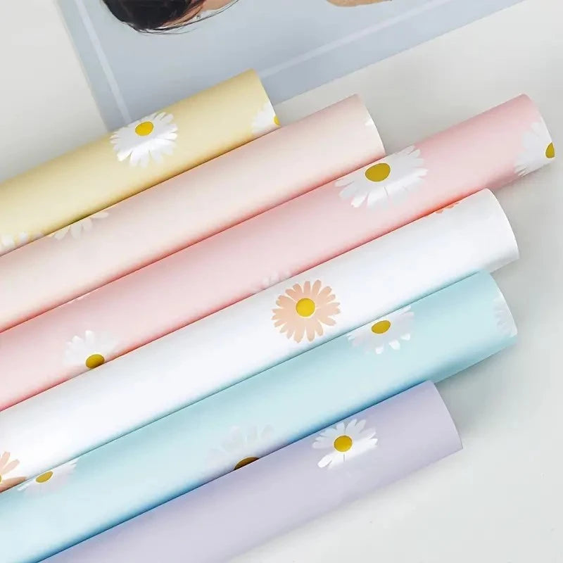 20pcs | Daisy Bouquet Wrapping Paper – Fresh as You Floral Design Perfect for fresh bouquets, gift