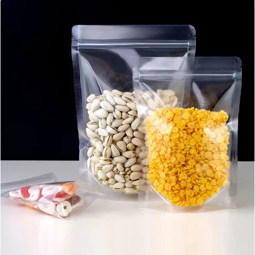 (50pcs) STAND UP POUCH | Clear Resealable Zip Lock Bag