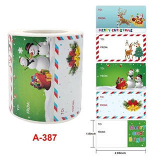 250PCS/1Roll Merry Christmas Sticker Label Santa Claus Sticker for Gifts Christmas Gift tags