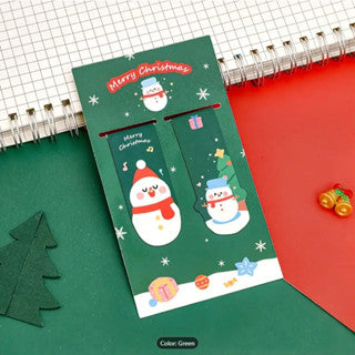 2pcs Christmas Magnetic Bookmark Student Christmas Magnetic Suction Book Page Clip