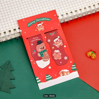 2pcs Christmas Magnetic Bookmark Student Christmas Magnetic Suction Book Page Clip