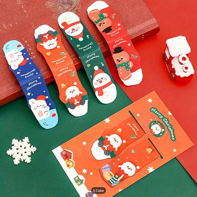2pcs Christmas Magnetic Bookmark Student Christmas Magnetic Suction Book Page Clip