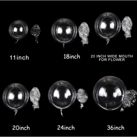 1Pc Bobo Clear Transparent Helium Balloon 11"18''20''24"36 Inches