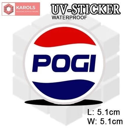1pc Spoof Brand WATERPROOF Permanent UV Sticker Embossed Printed Logo