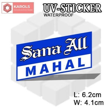 1pc Spoof Brand WATERPROOF Permanent UV Sticker Embossed Printed Logo