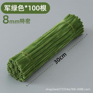 | 100PCS 8mm Fuzzy Wire Colored Chenille Wires Fluffy Sticks Stems Twist Tie for Kids