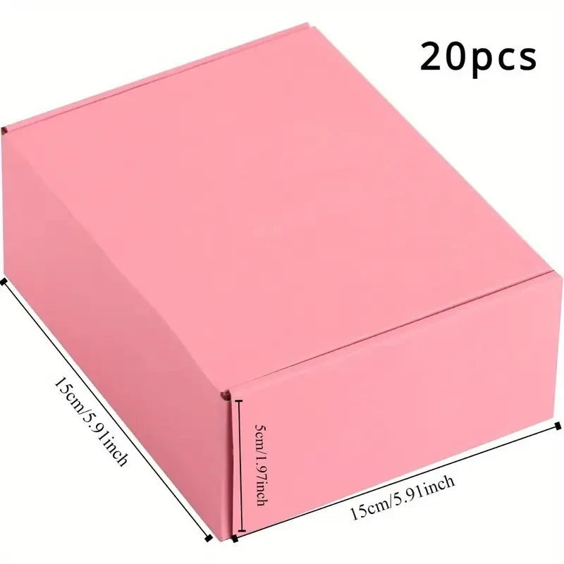 20pcs T1 Pink Corrugated Cardboard - Durable & Foldable Mailer Boxes with Secure Lid