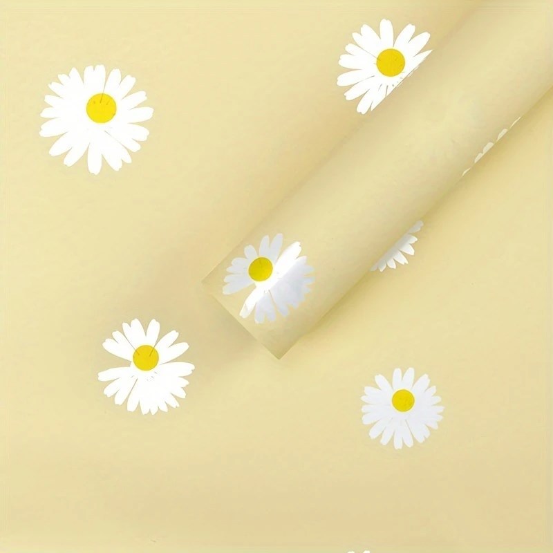 20pcs | Daisy Bouquet Wrapping Paper – Fresh as You Floral Design Perfect for fresh bouquets, gift