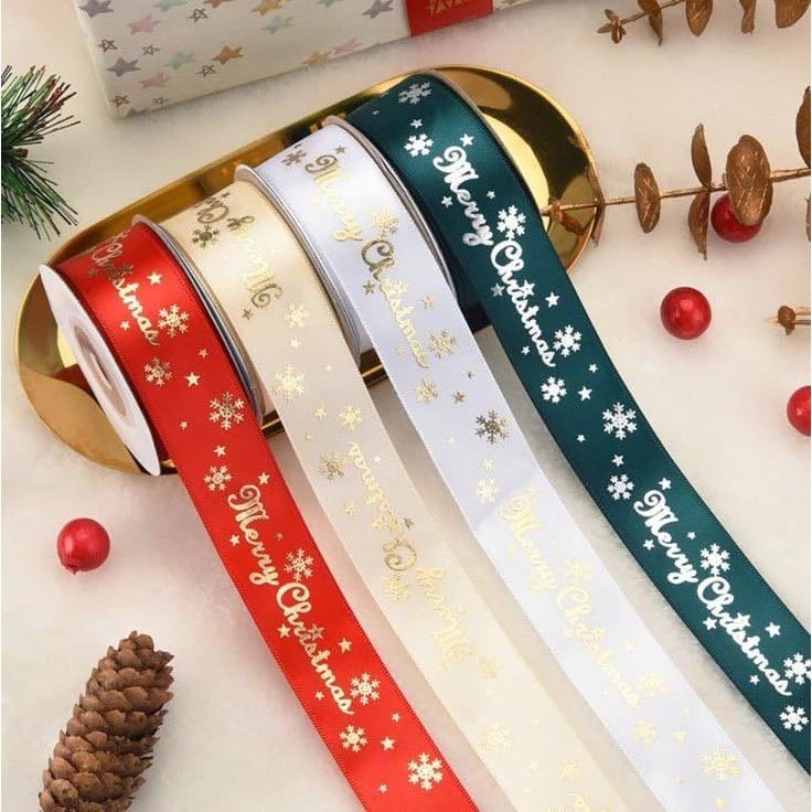 25yards 2.5cm decoration Christmas ribbon gift box gift packaging ribbon cake baking bow