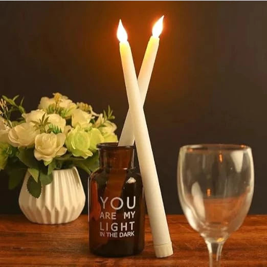 1pc LED Long Pole Candle Light Realistic Flickering Flameless Taper Candles