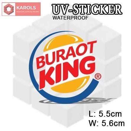 1pc Spoof Brand WATERPROOF Permanent UV Sticker Embossed Printed Logo