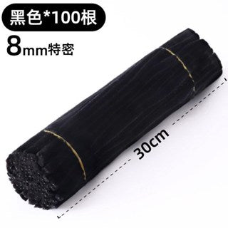 | 100PCS 8mm Fuzzy Wire Colored Chenille Wires Fluffy Sticks Stems Twist Tie for Kids