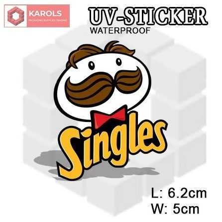 1pc Spoof Brand WATERPROOF Permanent UV Sticker Embossed Printed Logo