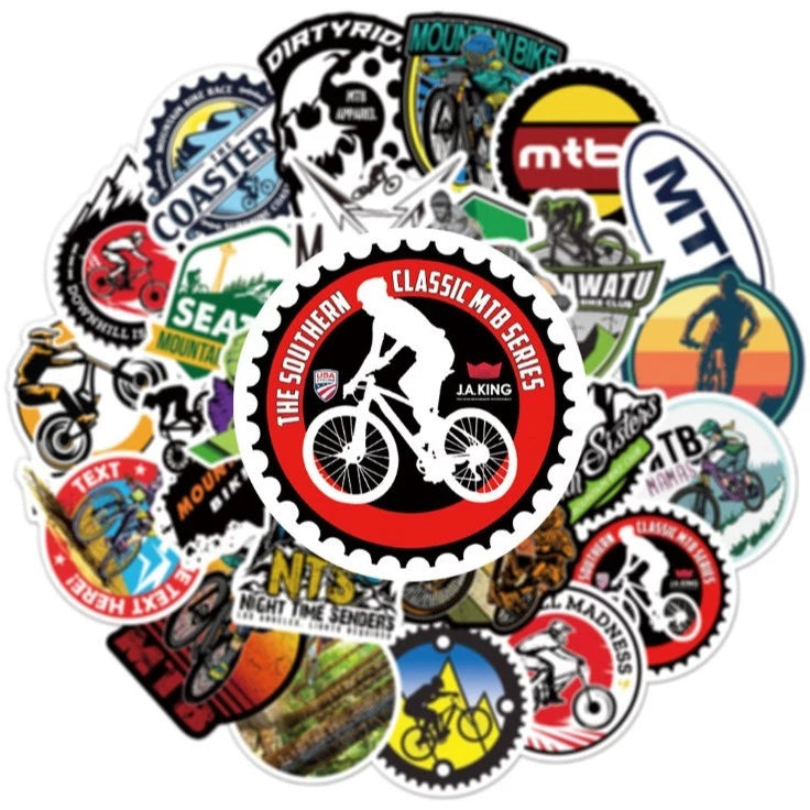 50pcs mountain bike stickers waterproof luggage notebook scooter water cup stickers