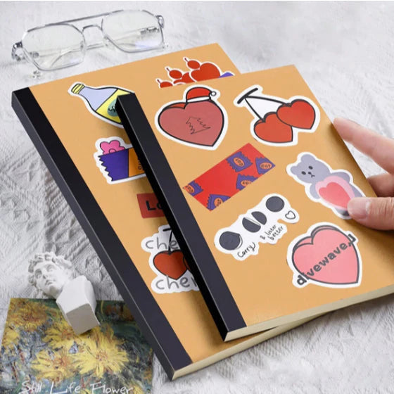 DIY A5/B5 128 Sheets notebook FREE 50pcs STICKER retro thick durable blank diary notepad