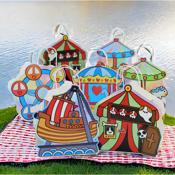 Carnival Laminated Paper Bag Special-shaped White Card Boutique Gift Bag 21*17*13.5cm