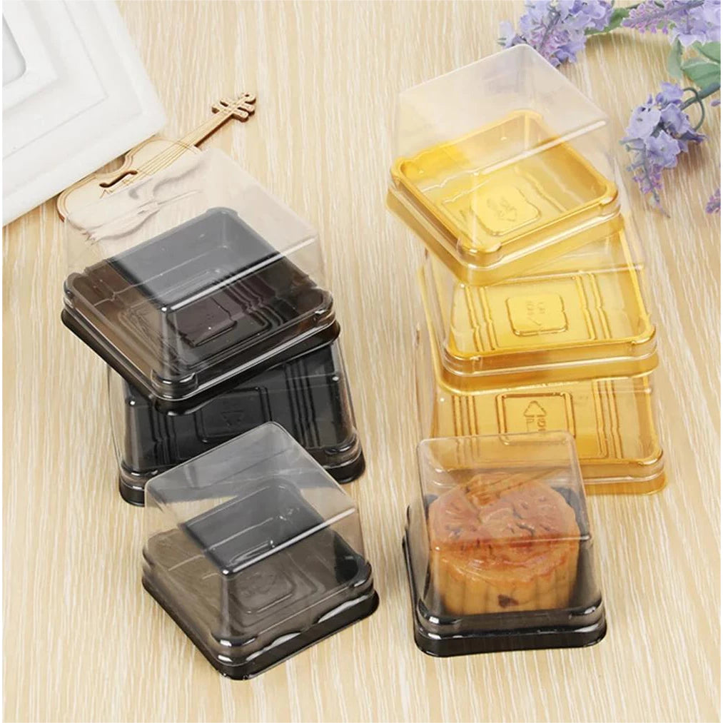 50pcs Plastic Dome Round And Square / Cake Blister Box Container Pastry Packing Box