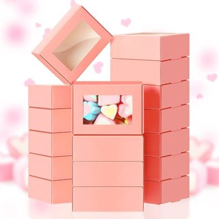 10pcs Mini Kraft Paper Box W/ Window jewelry box handmade soap paper box Packaging Boxes
