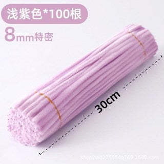 | 100PCS 8mm Fuzzy Wire Colored Chenille Wires Fluffy Sticks Stems Twist Tie for Kids