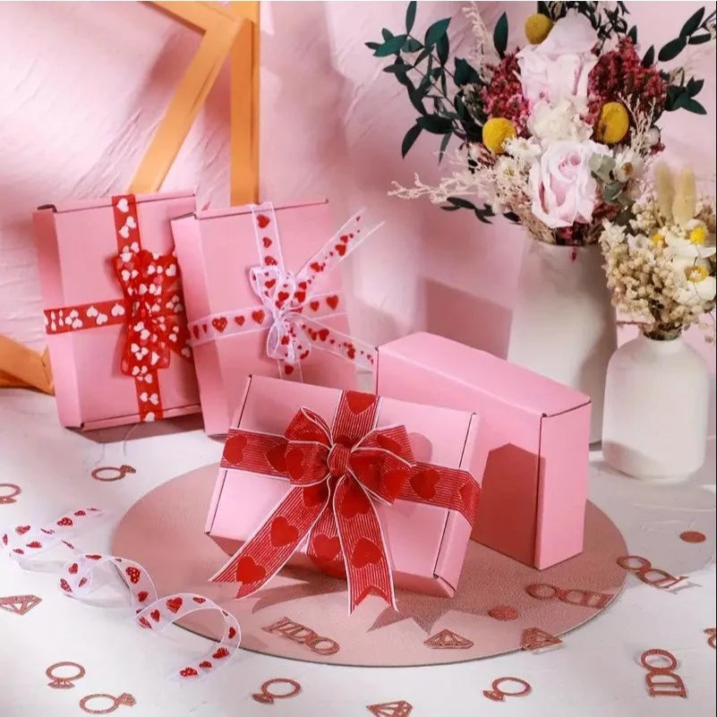 20pcs T1 Pink Corrugated Cardboard - Durable & Foldable Mailer Boxes with Secure Lid