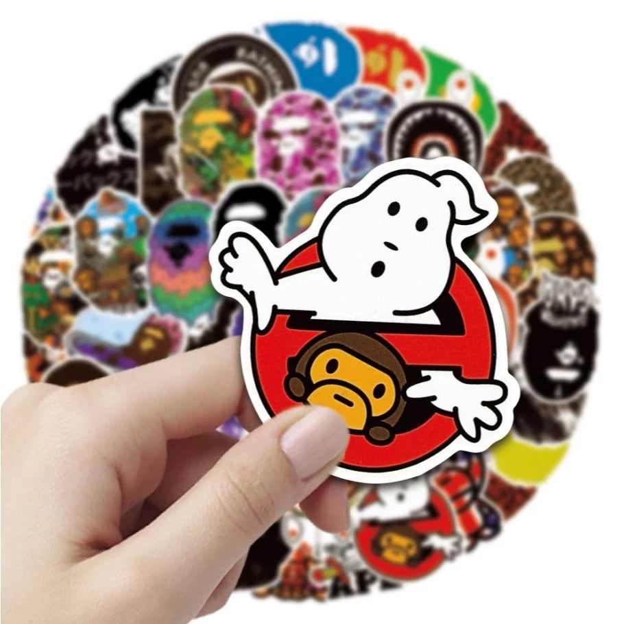 50pcs Ape Head graffiti stickers - diy motorcycle refrigerator notebook waterproof sticker