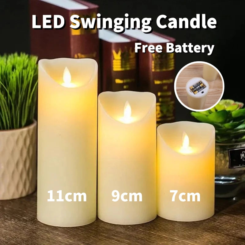 LED Swinging Candle Flameless Candle Warm Light With Battery electronic candle glossy