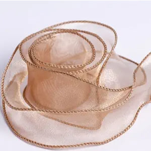 9m Wave Silk Korean Style Gold Edge Organza Ribbon Gift Wrapping Decoration Lace Ribbon