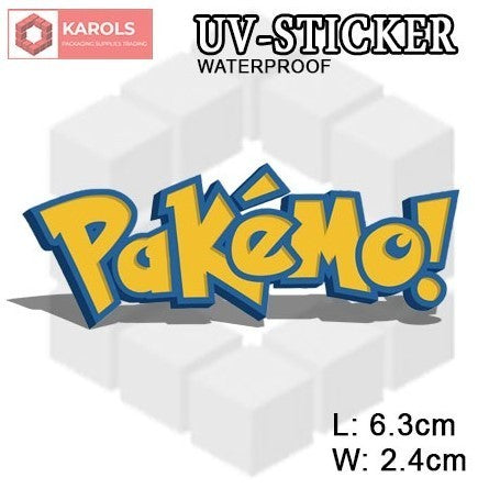 1pc Spoof Brand WATERPROOF Permanent UV Sticker Embossed Printed Logo