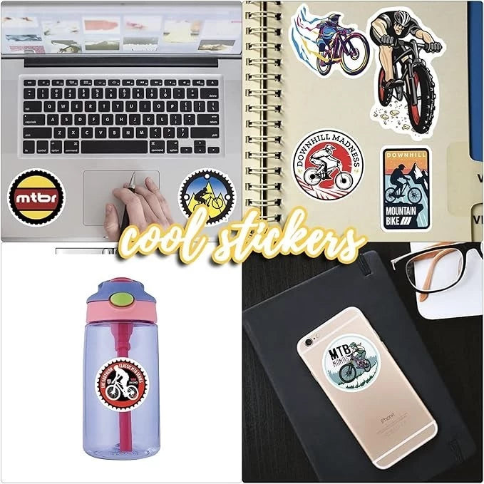 50pcs mountain bike stickers waterproof luggage notebook scooter water cup stickers