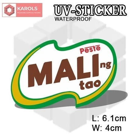 1pc Spoof Brand WATERPROOF Permanent UV Sticker Embossed Printed Logo