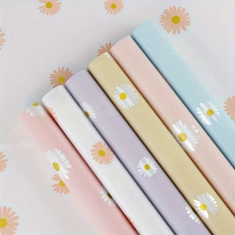 20pcs | Daisy Bouquet Wrapping Paper – Fresh as You Floral Design Perfect for fresh bouquets, gift