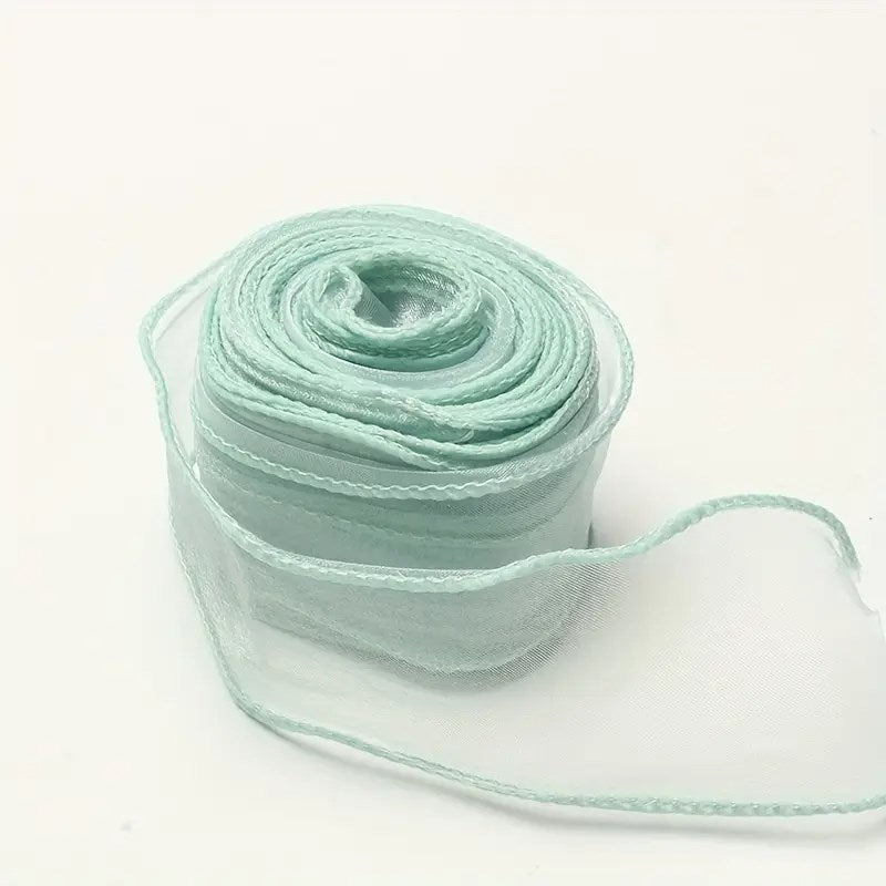 9m Wave Silk Korean Style Gold Edge Organza Ribbon Gift Wrapping Decoration Lace Ribbon