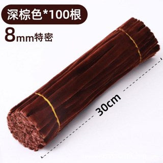 | 100PCS 8mm Fuzzy Wire Colored Chenille Wires Fluffy Sticks Stems Twist Tie for Kids
